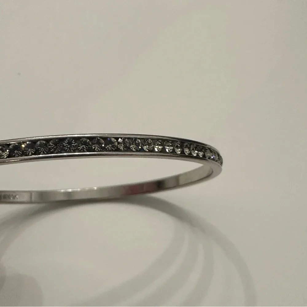 Coach Bangle Bracelet - Silver With Rhinestones